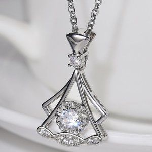 💝Shiny Unique Shape 925 Silver Plated Necklace for Women, MARR9002